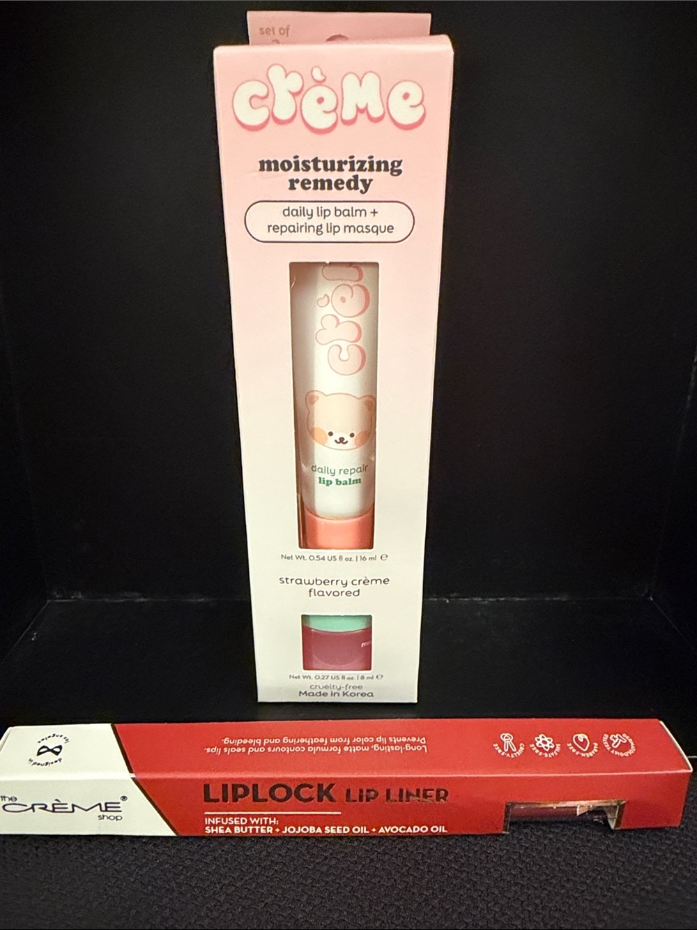 Moisturizing Remedy Strawberry Crème Lip Balm & Repairing Lip Masque - Pink 002